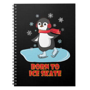 Geboren bis eisSkate Niedlicher Pinguin Notizblock