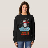Geboren bis eisSkate Niedlicher Pinguin Sweatshirt (Vorne ganz)