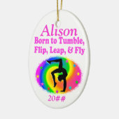 GEBOREN BIS UMBAR PERSONALISIERT GYMNAST ORNANANAT KERAMIKORNAMENT (Links)