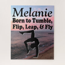 GEBOREN BIS UMBAR PERSONALISIERT GYMNAST PUZZLE