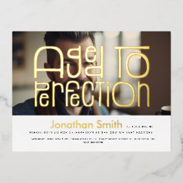 Geboren bis zur Vollkommenheit Foto Folie Einladungspostkarte