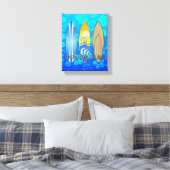 Geboren, blaues Honu zu surfen Leinwanddruck (Insitu (Schlafzimmer))