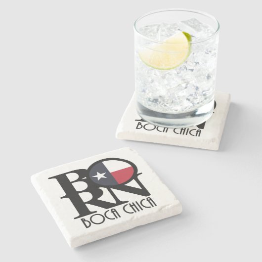 GEBOREN Boca Chica Texas Steinuntersetzer (Seitenansicht)