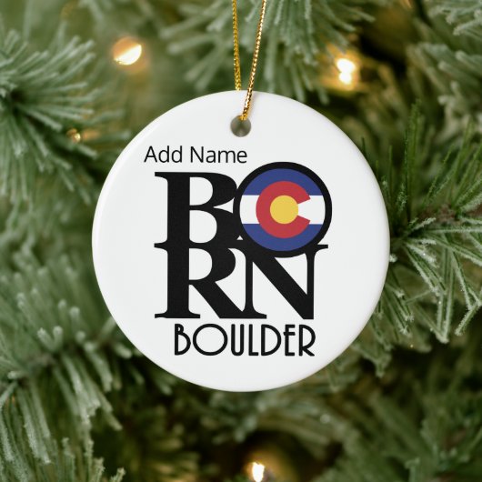 GEBOREN Boulder Colorado Zomizierbar Keramik Ornament (Baum)