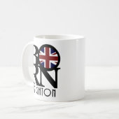 GEBOREN Brighton England 11oz Kaffeetasse (Vorderseite Links)