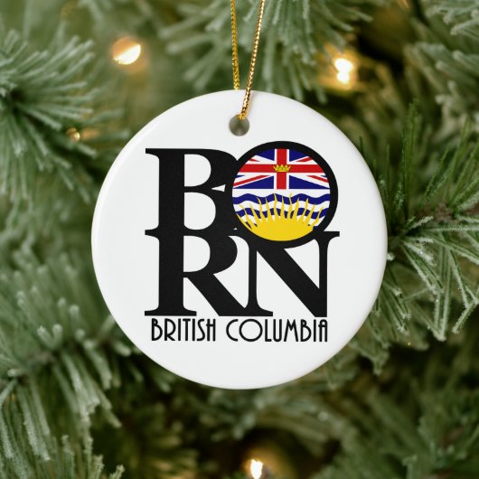 GEBOREN British Columbia Keramik Ornament (Baum)