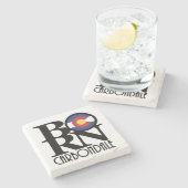 GEBOREN Carbondale Colroado Steinuntersetzer (Seitenansicht)