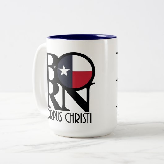 GEBOREN Corpus Christi Texas 15oz Zweifarbige Tasse (Vorderseite Links)