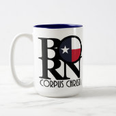 GEBOREN Corpus Christi Texas 15oz Zweifarbige Tasse (Links)