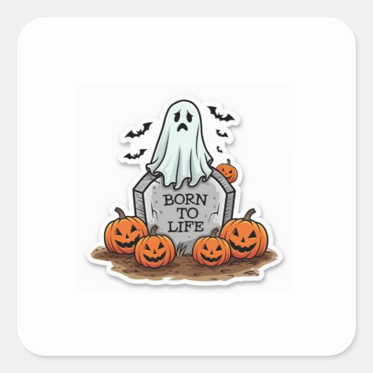 Geboren, das Leben zu sein Quadratischer Aufkleber (Vorderseite)