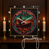 Geboren, den Anruf des Jägers zu verfolgen Quadratische Wanduhr