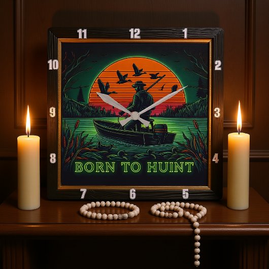 Geboren, den Vigil des Jägers zu jagen Quadratische Wanduhr
