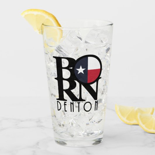 GEBOREN Denton Texas Glas (Vorderseite Ice)