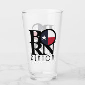 GEBOREN Denton Texas Glas (Vorderseite)