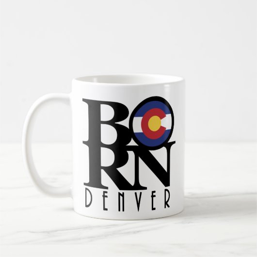 GEBOREN Denver Colorado 11oz Kaffeetasse (Links)