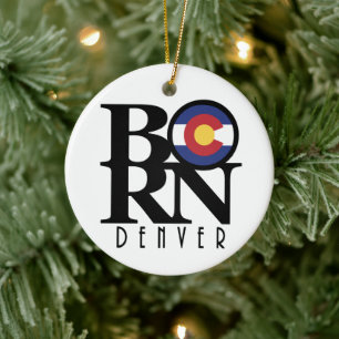 GEBOREN Denver Colorado Keramik Ornament
