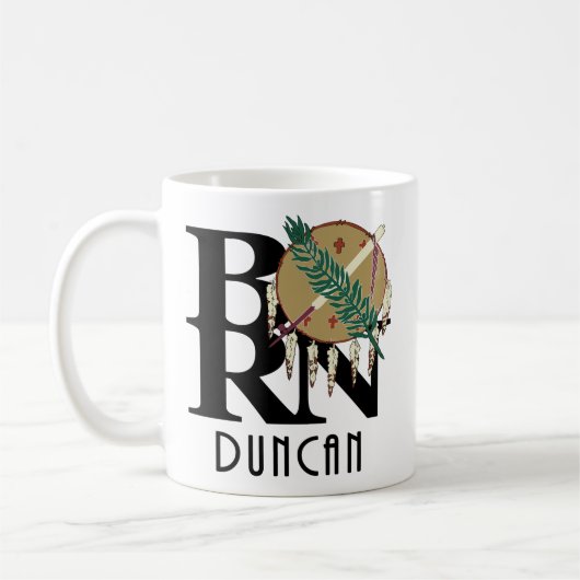 GEBOREN Duncan Oklahoma 11oz Kaffeetasse (Links)