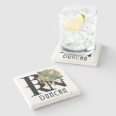 GEBOREN Duncan Oklahoma Steinuntersetzer (Seitenansicht)