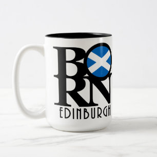 GEBOREN Edinburgh Schottland 15oz Zweifarbige Tasse
