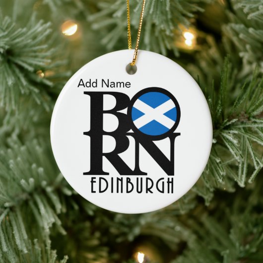 GEBOREN Edinburgh Scotland individuell anpassbar Keramik Ornament (Baum)