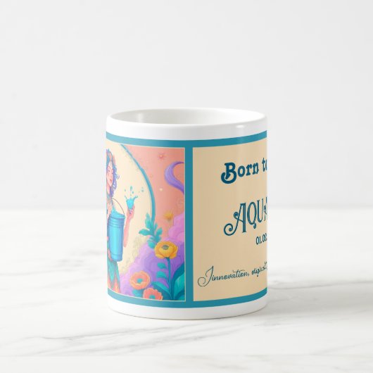 Geboren, ein Aquarius zu sein Kaffeetasse (Mittel)