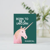 Geboren, ein Einhorn Statue Kopf Magical zu sein Postkarte (Stehend Vorderseite)