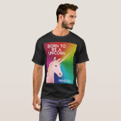 Geboren, ein Einhorn Statue Kopf Magischer Regenbo T-Shirt (Vorne ganz)
