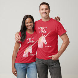 Geboren, ein Einhornstatuenkopf und eine magische  T-Shirt