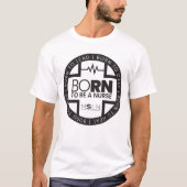 Geboren, ein knackiger, hellfarbiger T - Shirt zu  (Vorderseite)