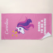 Geboren, ein niedliches Rosa personalisiert zu sei Strandtuch (Vorderseite)