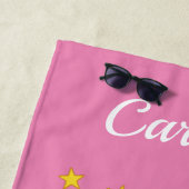 Geboren, ein niedliches Rosa personalisiert zu sei Strandtuch (Beispiel)
