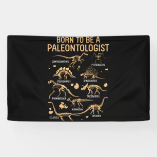 Geboren, ein PALEONTOLOGIST Skeleton Dinosaurier z Banner