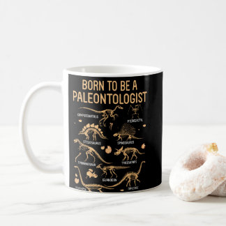 Geboren, ein PALEONTOLOGIST Skeleton Dinosaurier z Kaffeetasse