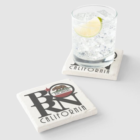 GEBOREN Encinitas Stone Untersetzer (Seitenansicht)