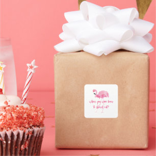 Geboren, Flamingo auszublenden Quadratischer Aufkleber