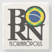 GEBOREN Florianópolis Brasilien Steinuntersetzer (Vorderseite)
