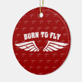 Geboren, Flügel zu fliegen Keramik Ornament (Links)