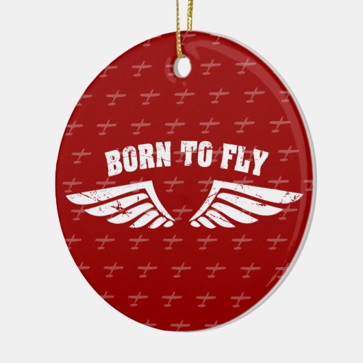 Geboren, Flügel zu fliegen Keramik Ornament (Links)