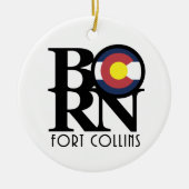 GEBOREN Fort Collins Colorado Keramik Ornament (Vorne)