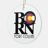 GEBOREN Fort Collins Colorado Keramik Ornament (Links)