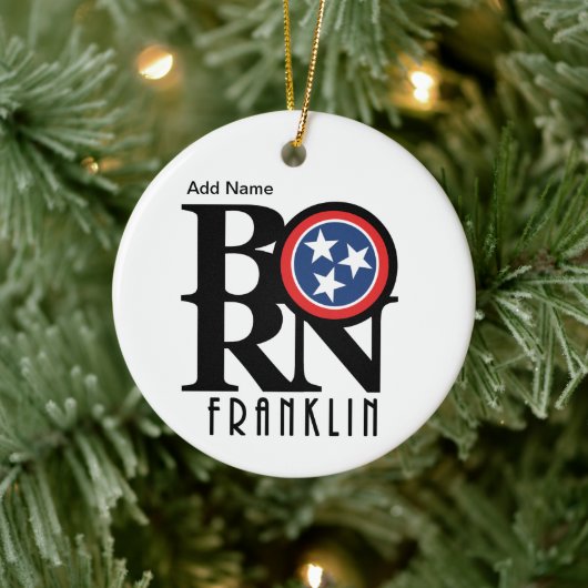 GEBOREN Franklin Tennessee Keramik Ornament (Baum)