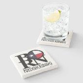 GEBOREN Fredericksburg Texas Steinuntersetzer (Seitenansicht)