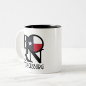 GEBOREN Fredericksburg TX Zweifarbige Tasse (Vorderseite Links)