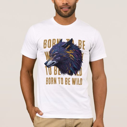 Geboren frei sein (WOLF) T-Shirt (Vorderseite)
