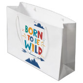 Geboren frei zu sein große geschenktüte (Rückseite Schrägansicht)