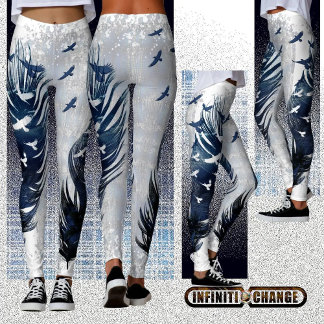 GEBOREN, FREI ZU SEIN | Grunge Denim Textured Eagl Leggings