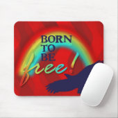 Geboren, FREI zu sein | Rote Wellen Mousepad (Mit Mouse)