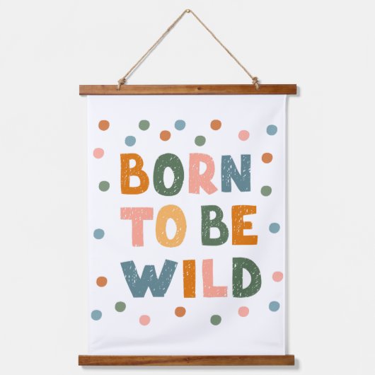 Geboren frei zu sein wandteppich mit holzrahmen (Vorderseite)