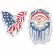 Geboren Freiheit zu sein | 8"x 8"- glänzend transp Aufkleber (Vorderseite)