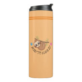 Geboren | Funny Hanging Sloth Template Thermosbecher (Nach links gedreht)